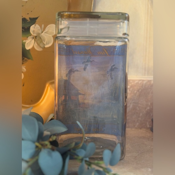 Jim Hansel "Passing Through" Canister Glass 2007 8.25 x 4W With Ducks And Cabin - Picture 4 of 13